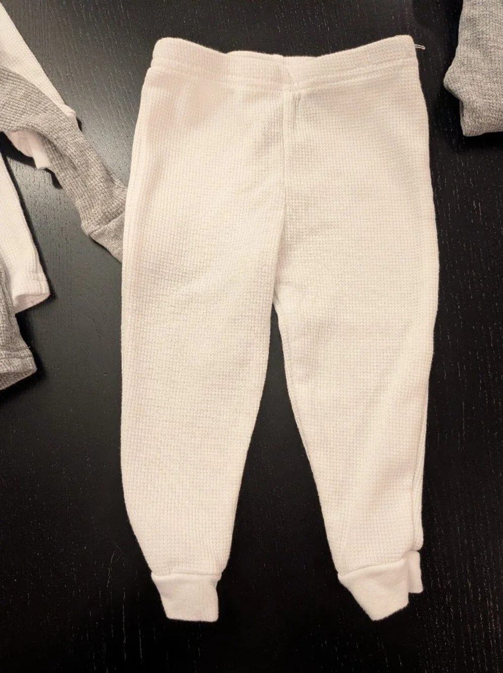 Neutral Gray & White Waffle Knit Two-Piece Set